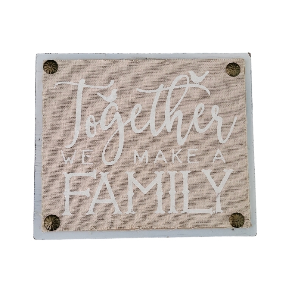 5/$25 Together we make a family decor. Farmhouse wooden picture hangs or sits